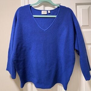 Cyrus Women's Royal Blue V-Neck Sweater